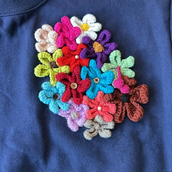 Akro Sweater Blue Knit Crewneck Long Sleeve Sweater Size Small Pullover - Picture 2 of 8